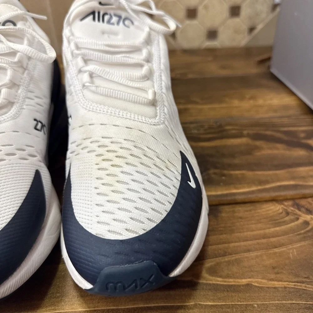 Size‎ 11.5- Women's Air Max 270 White Armory Navy Blue Slate HQ1646-100 Sneakers